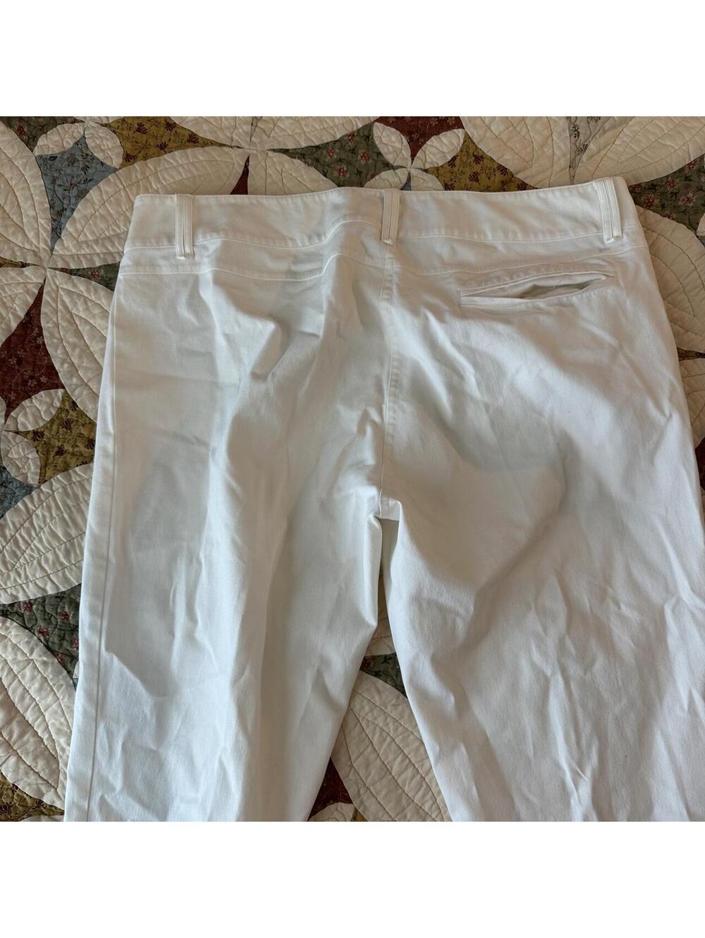 Eileen Fisher white organic cotton slim pants size 12 minimal simple basic - Picture 7 of 7
